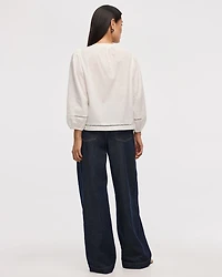 Blouse with Fagoted Details