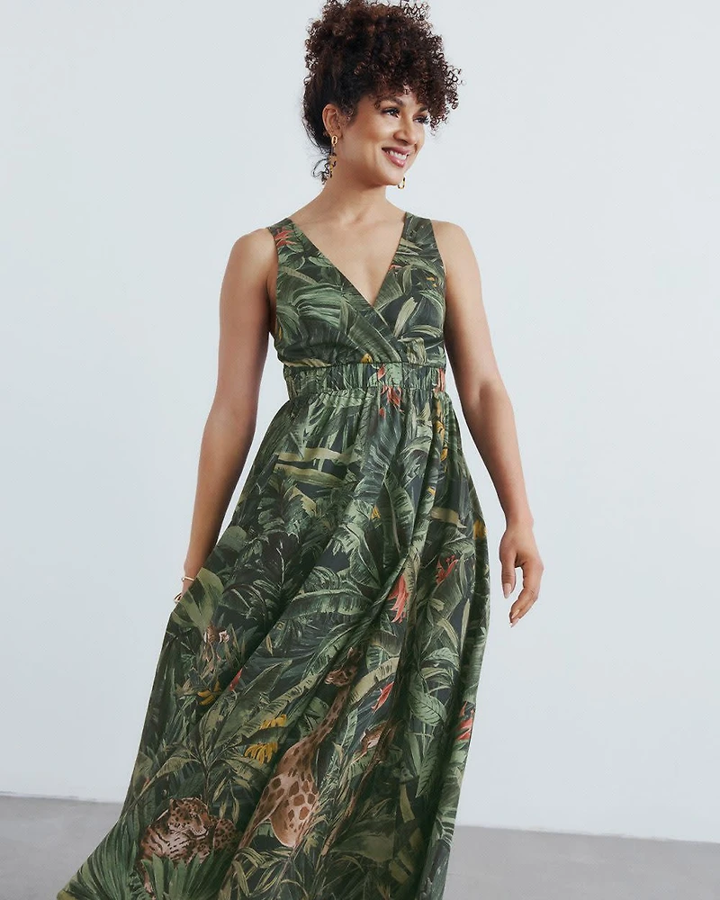 Sleeveless V-Neck Maxi Dress