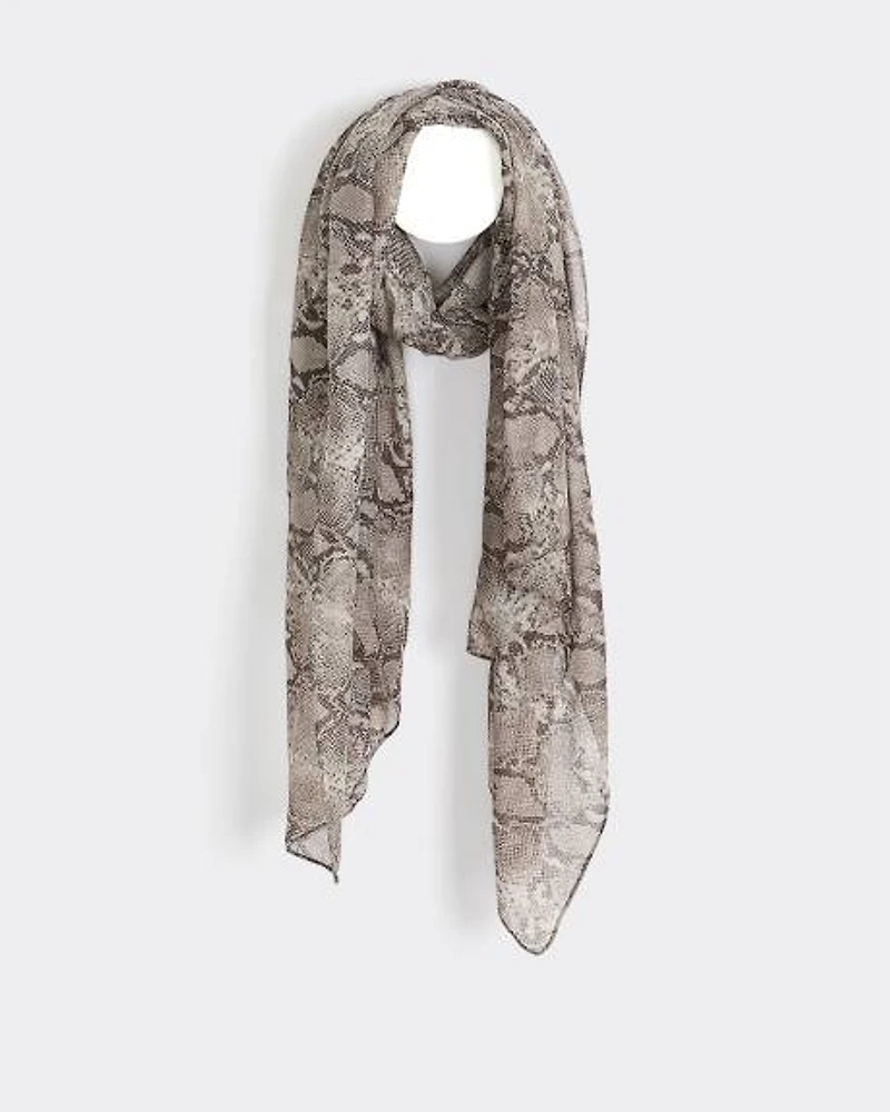 Square Scarf with Snakeskin Print