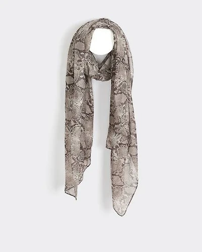 Square Scarf with Snakeskin Print