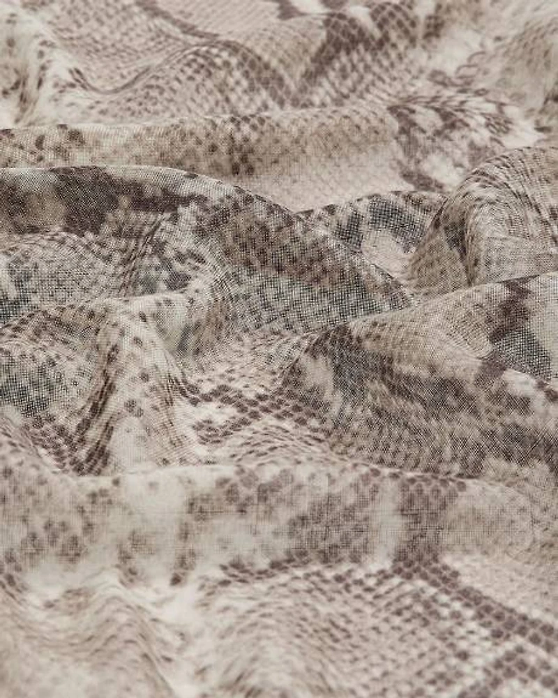 Square Scarf with Snakeskin Print