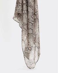 Square Scarf with Snakeskin Print