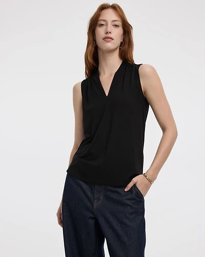 Sleeveless V-Neck Top