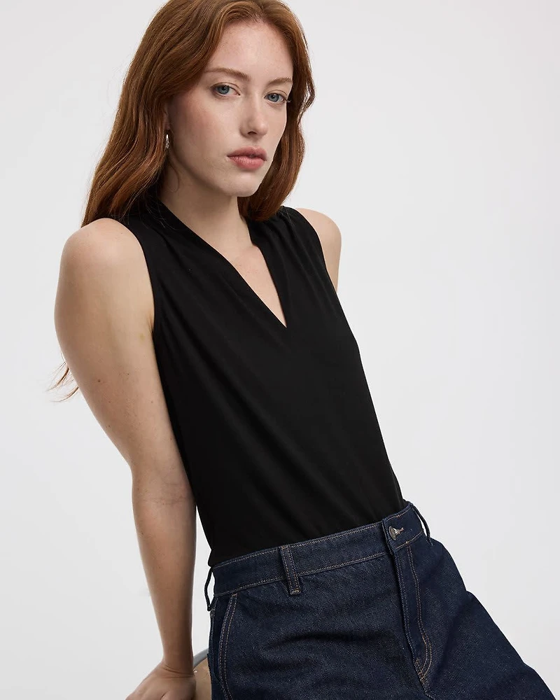 Sleeveless V-Neck Top