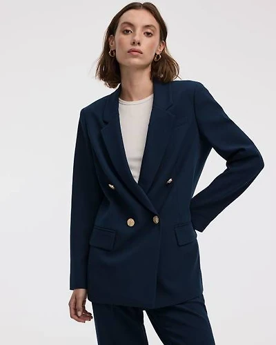Double-Breasted Blazer with Crest