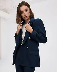 Double-Breasted Blazer with Crest