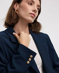 Double-Breasted Blazer with Crest