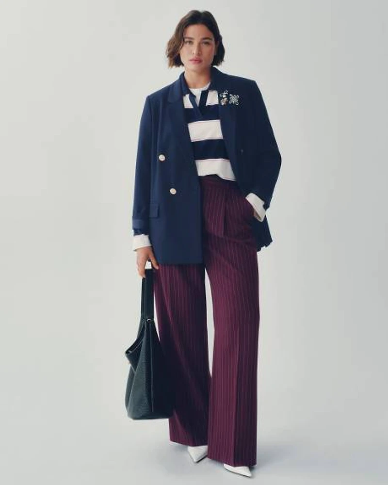 Double-Breasted Blazer with Crest