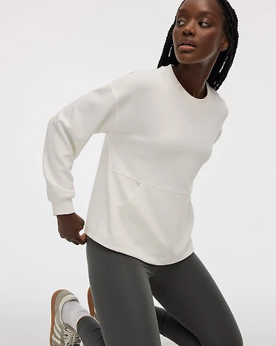 Long-Sleeve Crew-Neck Ottoman Pullover
