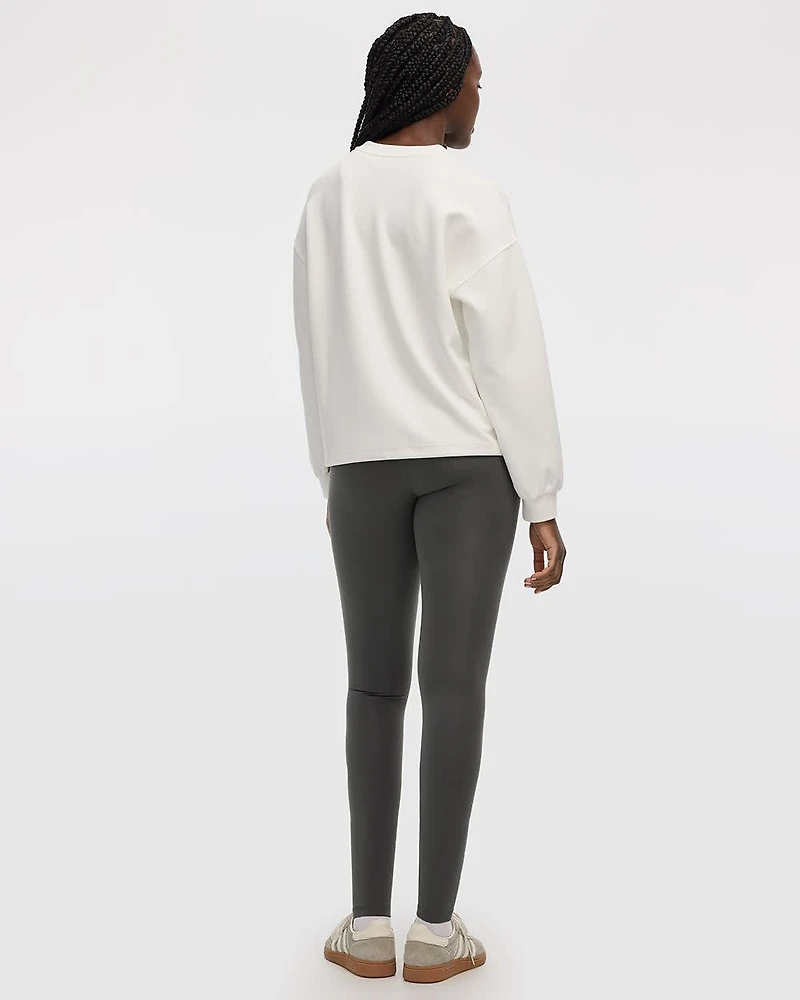 Long-Sleeve Crew-Neck Ottoman Pullover