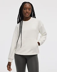 Long-Sleeve Crew-Neck Ottoman Pullover
