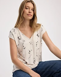 Tunique à manches très courtes et col V