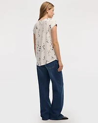 Tunique à manches très courtes et col V