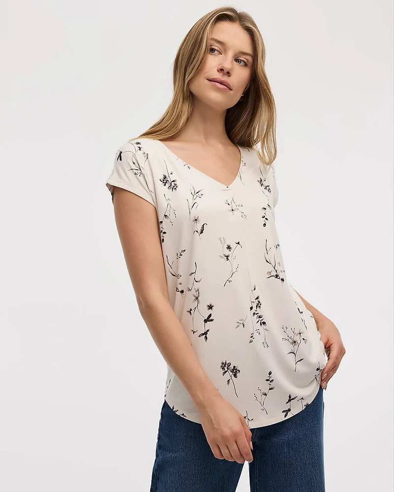 Tunique à manches très courtes et col V