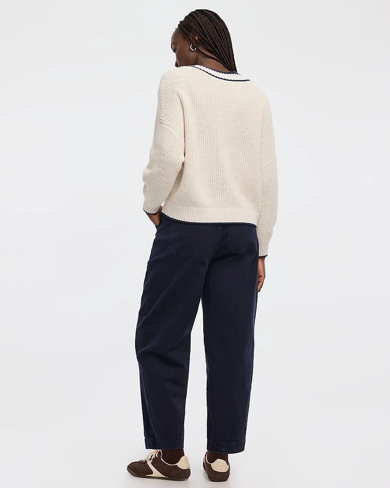 Pull ample à manches longues et col V