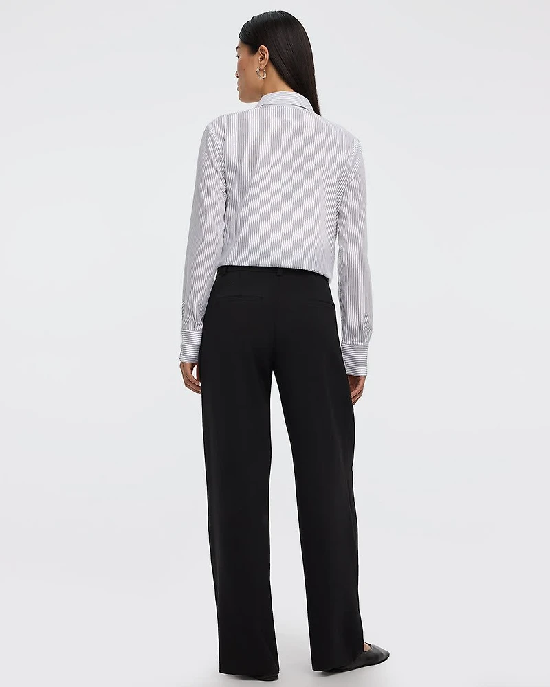 Wide-Leg Mid-Rise Pants