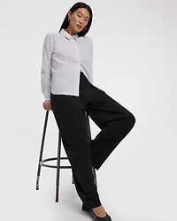 Wide-Leg Mid-Rise Pants