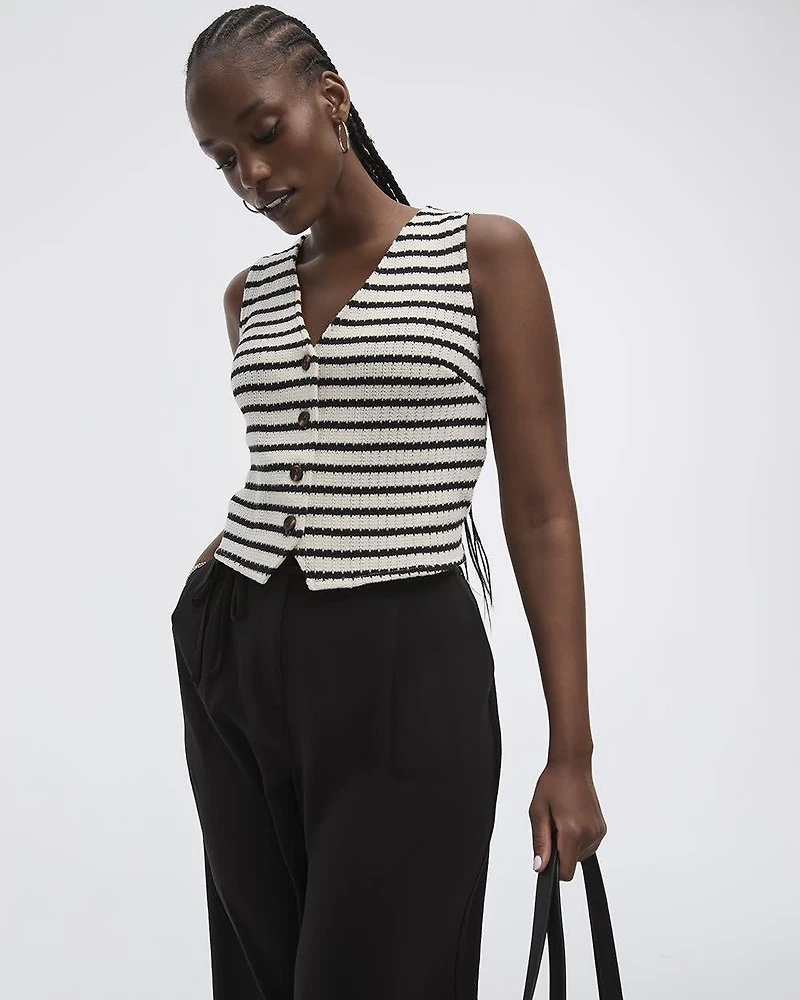 Striped Knit Vest