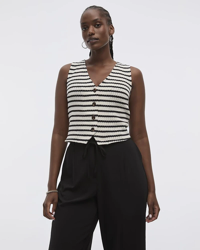 Striped Knit Vest