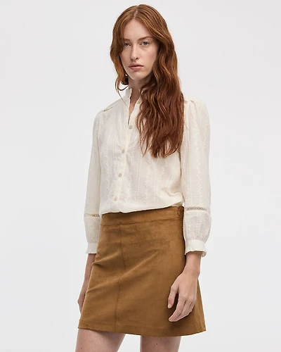 Faux-Suede Mini Skirt