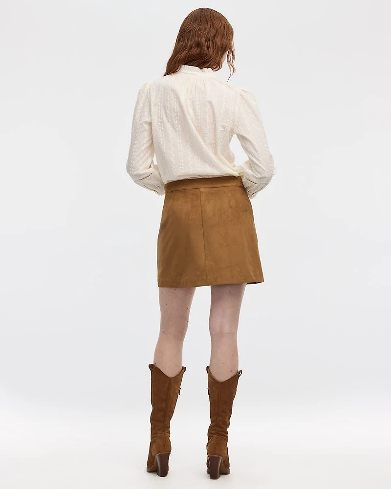 Faux-Suede Mini Skirt