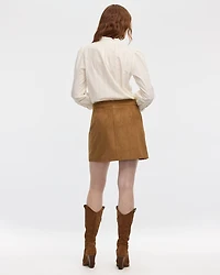 Faux-Suede Mini Skirt