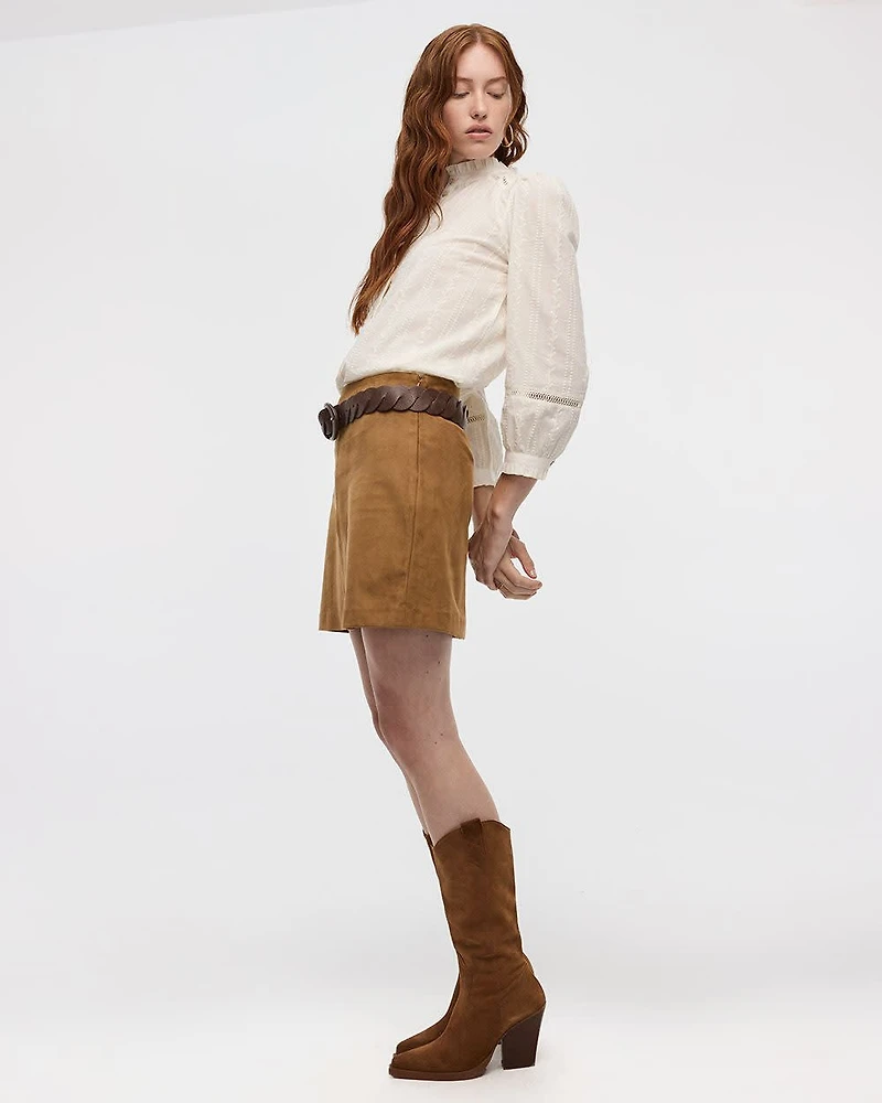 Faux-Suede Mini Skirt