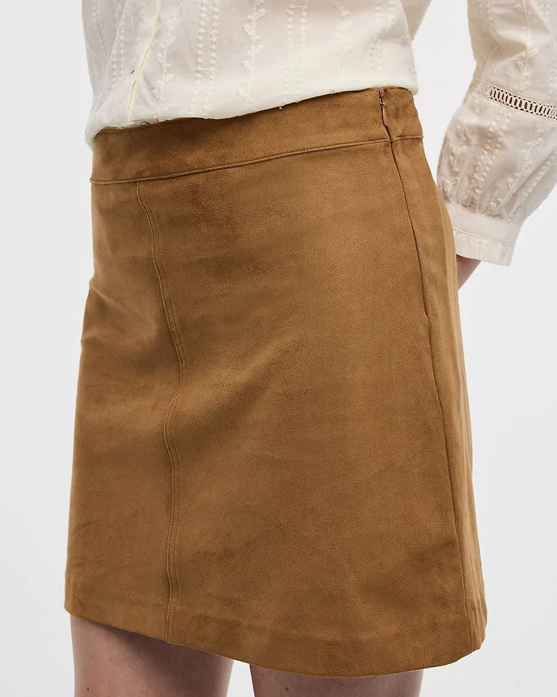Faux-Suede Mini Skirt