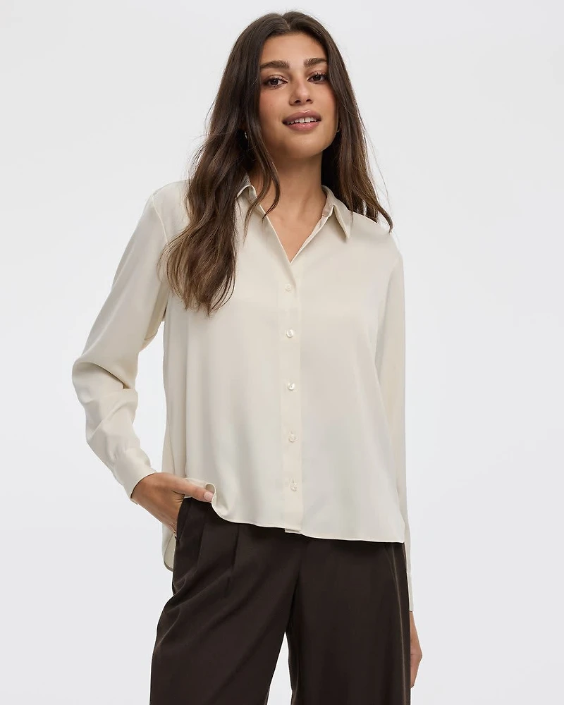 Satin Long-Sleeve Shirt