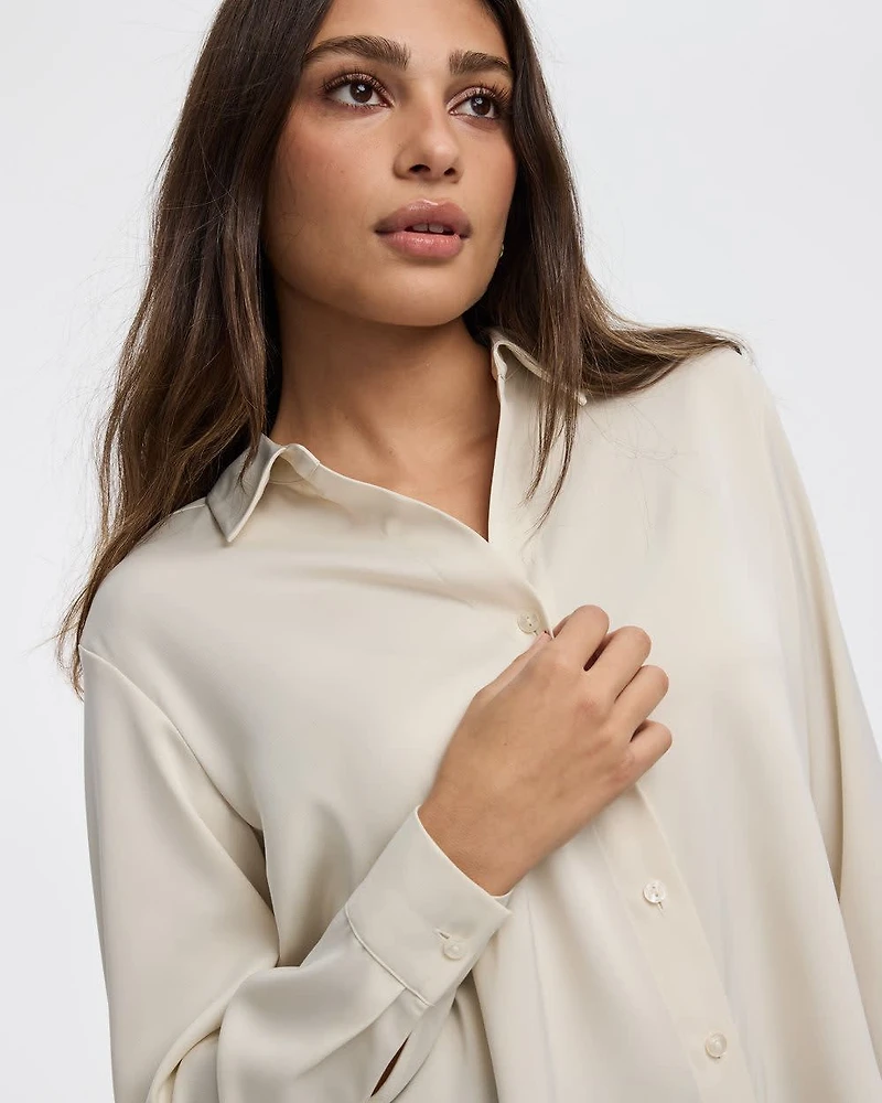 Satin Long-Sleeve Shirt