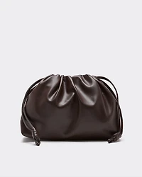 Ruched Shoulder Bag with Metal Chain
