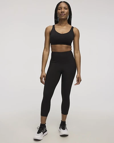 High-Rise Pulse Capri Legging with Ribbed Inserts