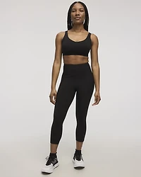 High-Rise Pulse Capri Legging with Ribbed Inserts