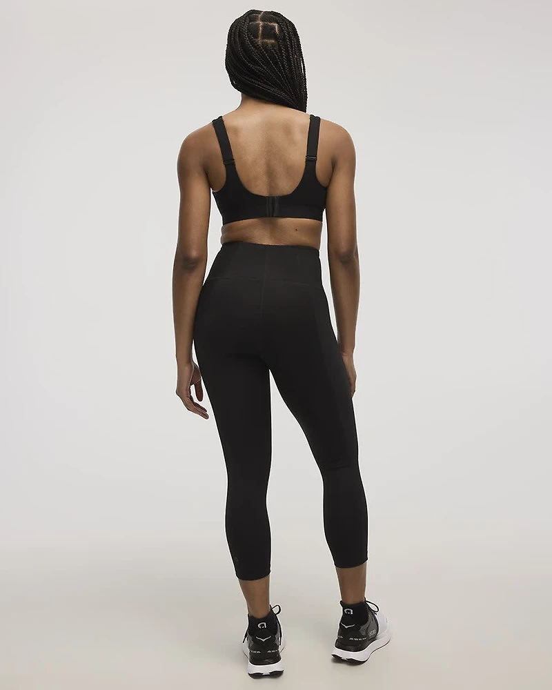 High-Rise Pulse Capri Legging with Ribbed Inserts