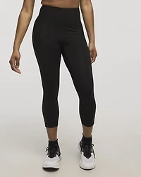 High-Rise Pulse Capri Legging with Ribbed Inserts