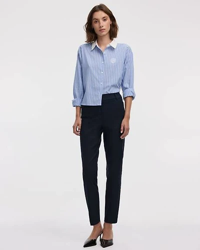 Slim-Leg High-Rise Ankle Pant