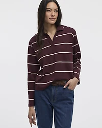 Striped Long-Sleeve Rugby-Style Top