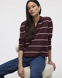 Striped Long-Sleeve Rugby-Style Top