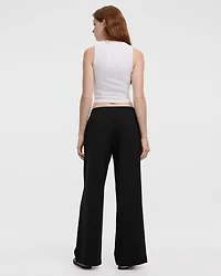 Pantalon à enfiler jambe large et taille haute