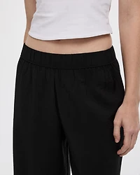 Pantalon à enfiler jambe large et taille haute