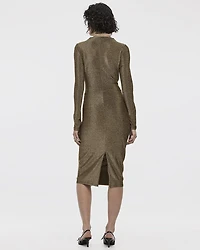 Robe midi moulante à manches longues