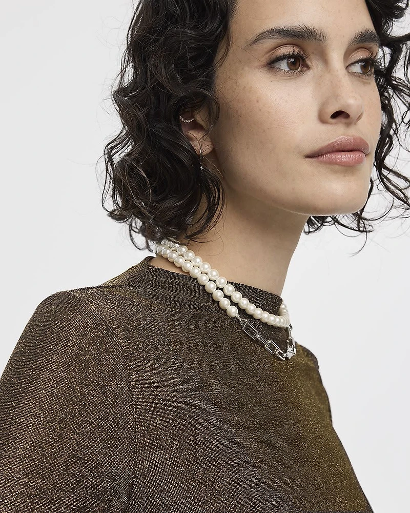 Robe midi moulante à manches longues