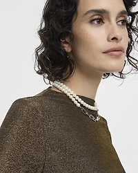 Robe midi moulante à manches longues