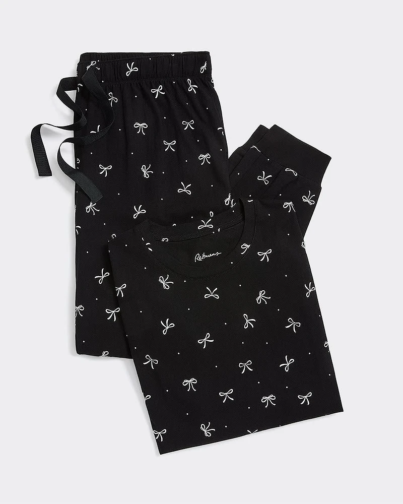 Long-Sleeve Top and Jogger Cotton Pyjama Set