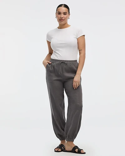 Linen-Blend Jogger Pant
