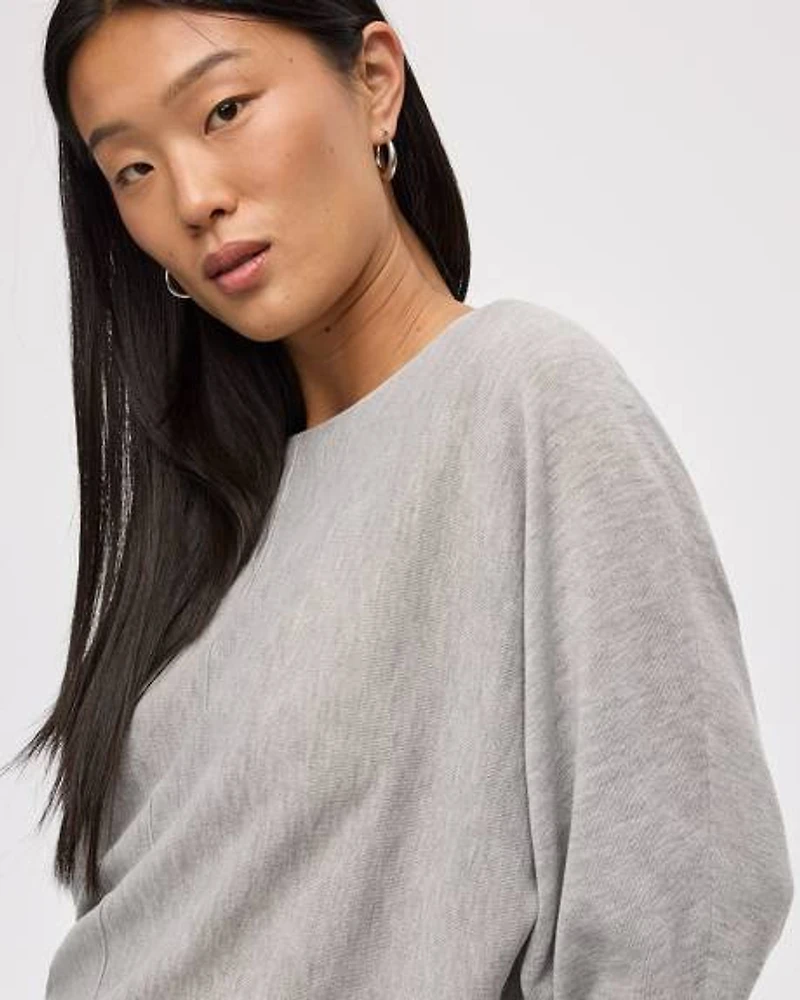 Merino-Blend Long-Sleeve Boat-Neck Sweater