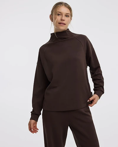 Long-Sleeve Mock-Neck Pullover