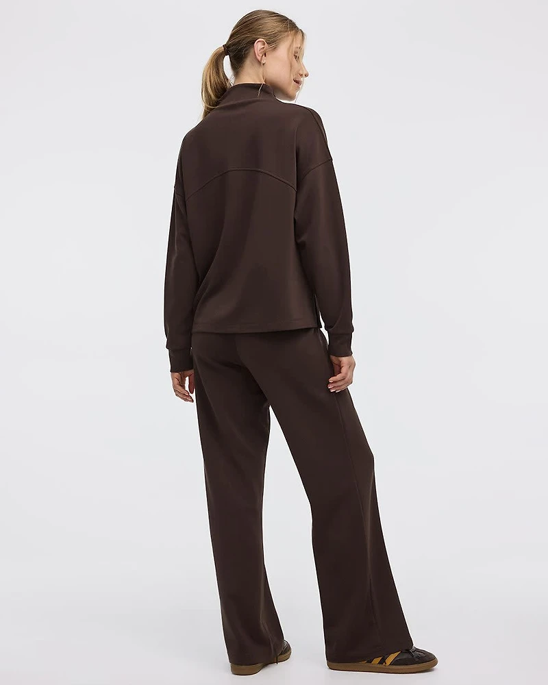Long-Sleeve Mock-Neck Pullover