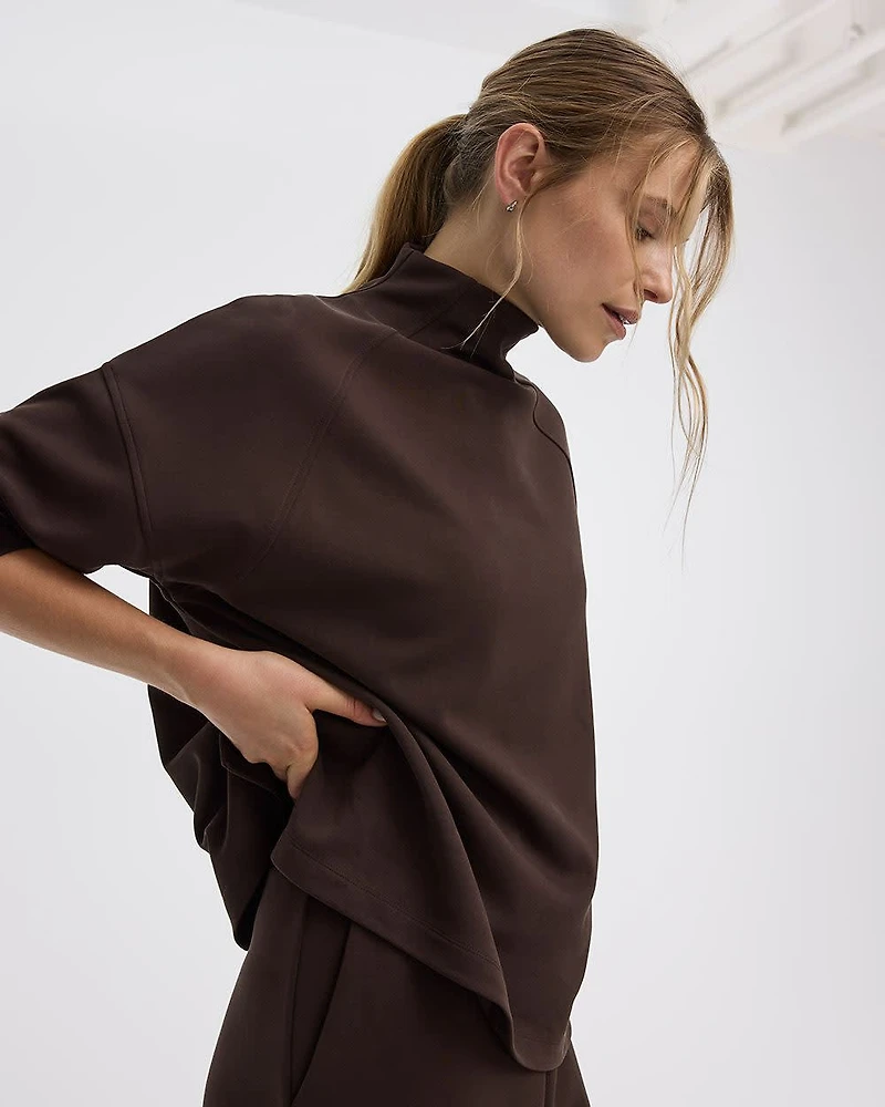 Long-Sleeve Mock-Neck Pullover