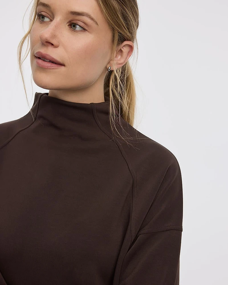 Long-Sleeve Mock-Neck Pullover